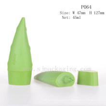 Botella de la crema cosmética de 45ml botella de la crema de la mano de la botella de la loción de la forma del áloe 3D